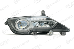 Фара правая  ( верхняя светодиодная линия прозрачная ) KAIDI (2021)