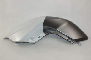 Панель топливного бака левая (белый + серый / NEBULA WHITE + MATTE TITANIUM GREY)