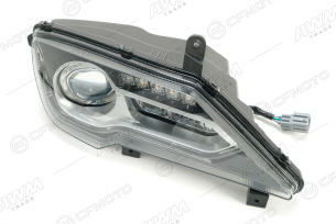 Фара правая  ( верхняя светодиодная линия прозрачная ) KAIDI (2021)